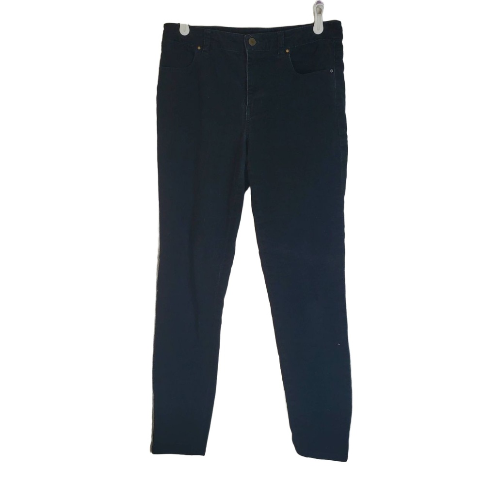 Club Monaco Corduroy Full Length Taper Leg Five Pocket Pants Black Womens 4
